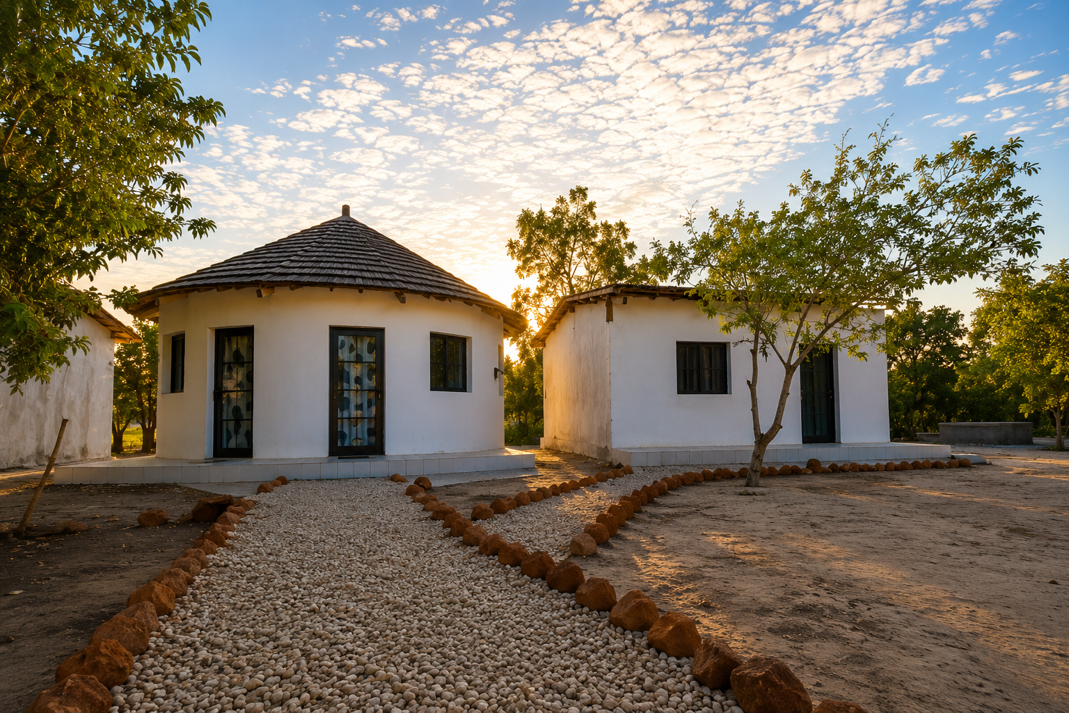 Villa independiente de Chez Dominique en Missirah, Toubakouta, Senegal, con jardín y alojamiento turístico cerca del Delta del Sine-Saloum.